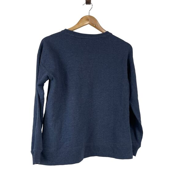 Wildfox NWT Navy Statement “Social” Sweatshirt Side Slits Drop Shoulder Size M - Picture 5 of 10